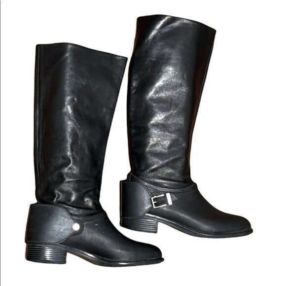 Cole Haan Corian Black Waterproof Riding Boots Size 8 - Picture 6 of 10